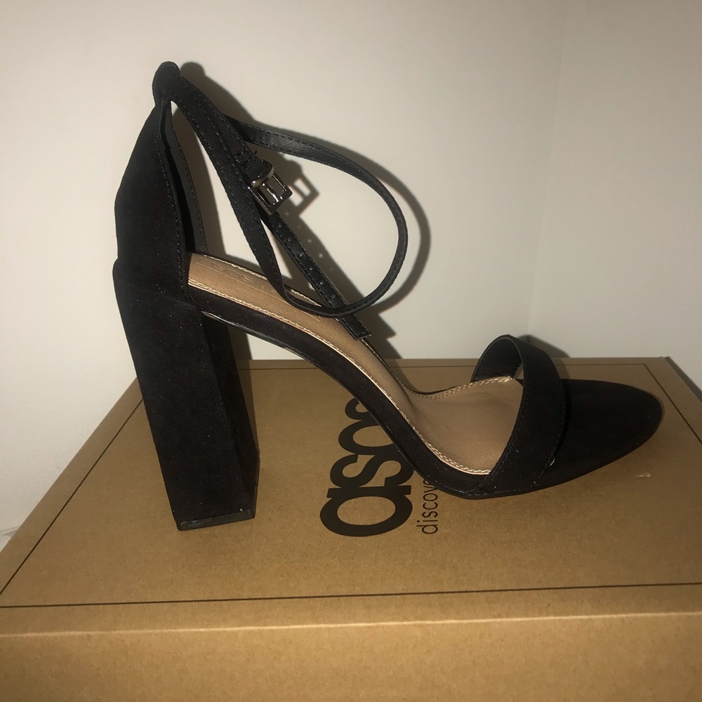 ASOS black block heels